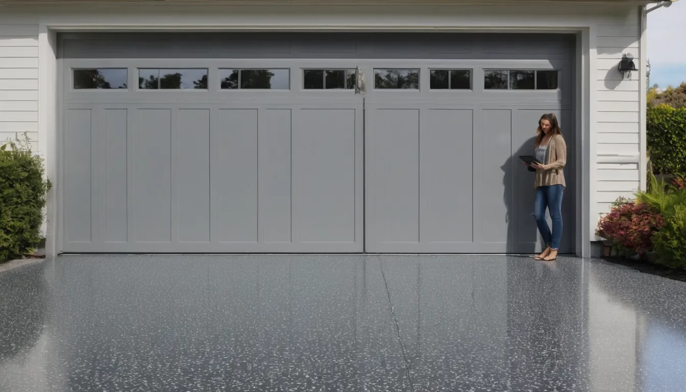 Freshly coated epoxy garage floor in a St. Louis home
